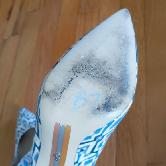 Sam Edelman Blue Patterned Women's Heels - Picture 13 of 14